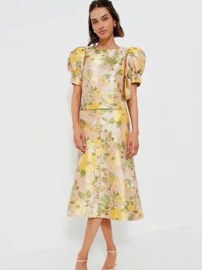 Tuckernuck POMANDER PLACE Lotus Jacquard Thea Blouse LAND Adalyn Skirt size